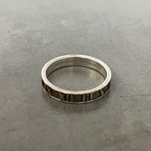 Tiffany Atlas Ring 925 Silver 3.2g Narrow Roman Numerals